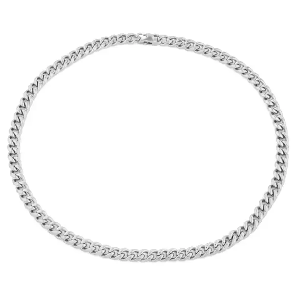 Moderna srebrna ogrlica Zentaro prikazana na bijeloj pozadini, ističe elegantan i robustan dizajn.